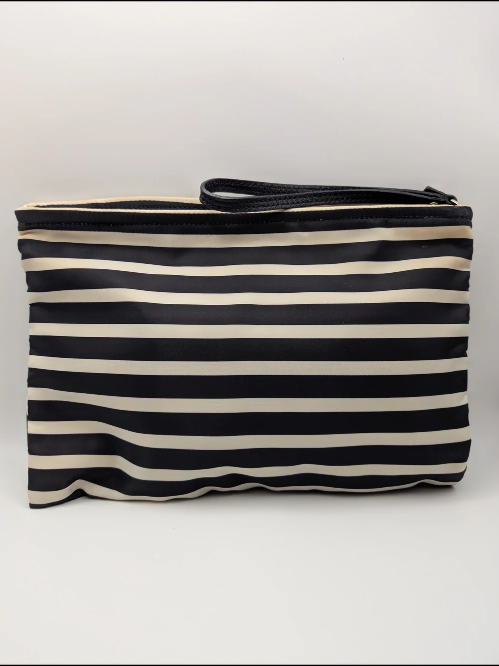 kate spade Black and Cream Striped Bow Wristlet with Strap 10